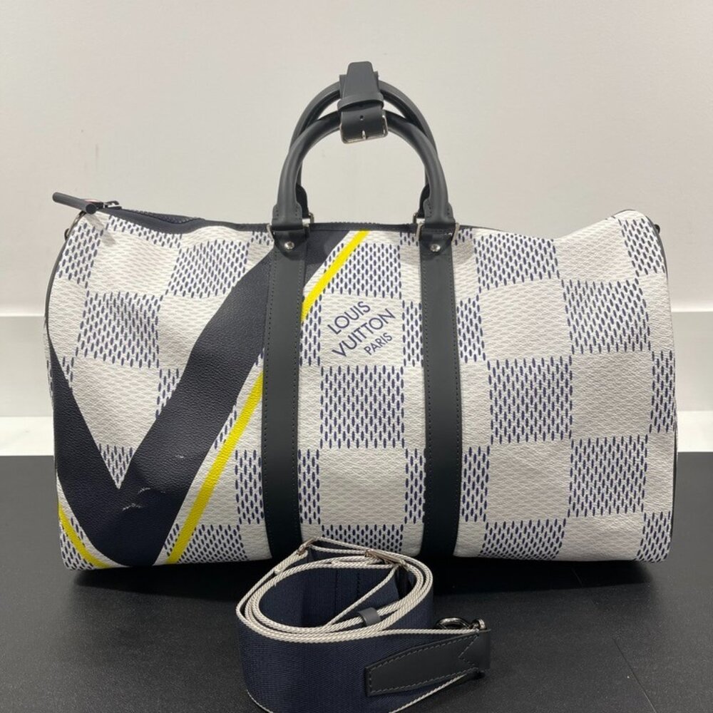 Louis Vuitton Damier Azur Latitude America's Cup Keepall Bandouliere 45 (103394)